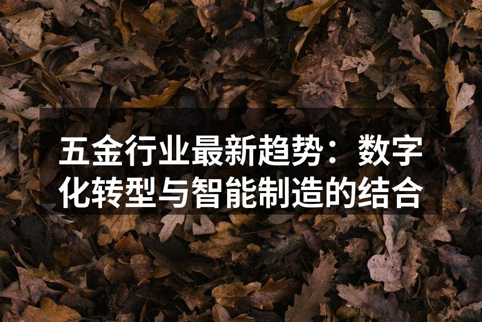 五金行业最新趋势:数字化转型与智能制造的结合